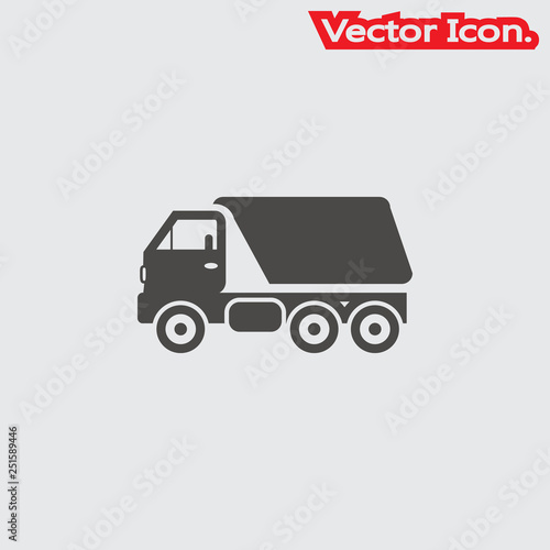 Truck Icon isolated sign symbol and flat style for app, web and digital design. Vector illustration.
