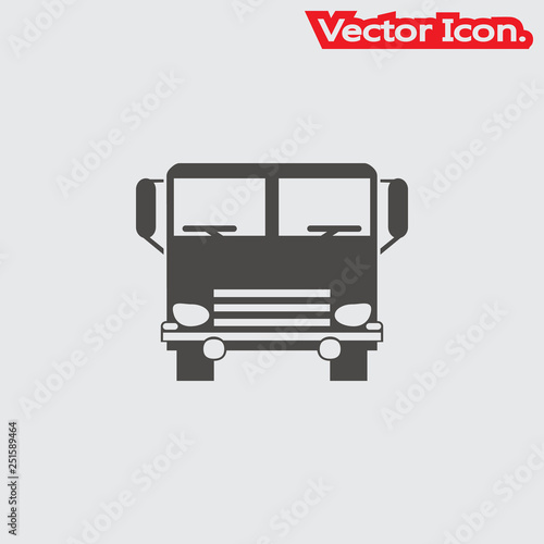 Truck Icon isolated sign symbol and flat style for app, web and digital design. Vector illustration.