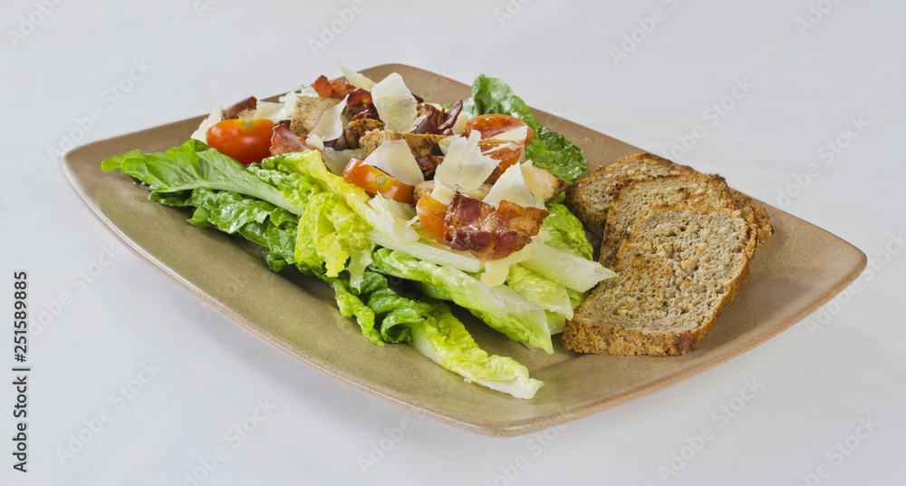 salad with vegetables and bread