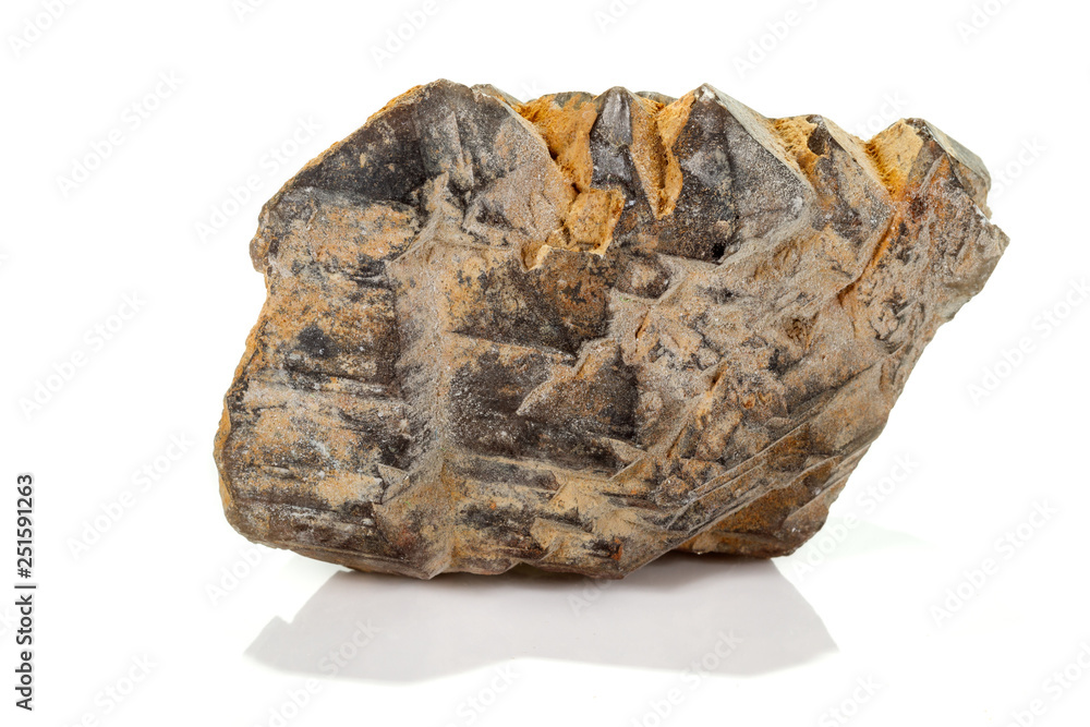Macro mineral stone smoky quartz, rauchtopaz on a white background Macro mineral stone smoky quartz, rauchtopaz on a white background