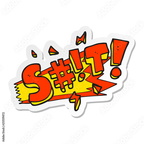 sticker of a cartoon swearword