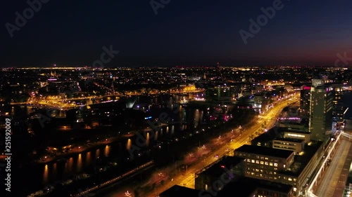 Wallpaper Mural Aerial Netherlands Amsterdam June 2018 Night 30mm 4K Inspire 2 Prores  Aerial video of central Amsterdam in the Netherlands at night. Torontodigital.ca