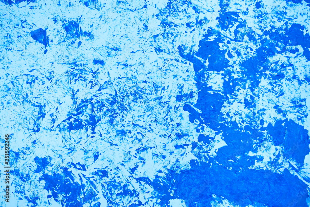 Blue colour tone. Abstract watercolour background hand-drawn on white watercolour paper.