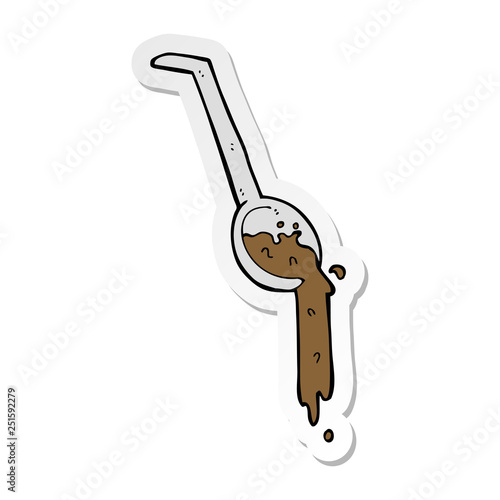 sticker of a cartoon pouring gravy