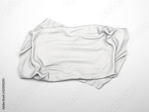 White silk elegance tablecloth. Trade show exhibition