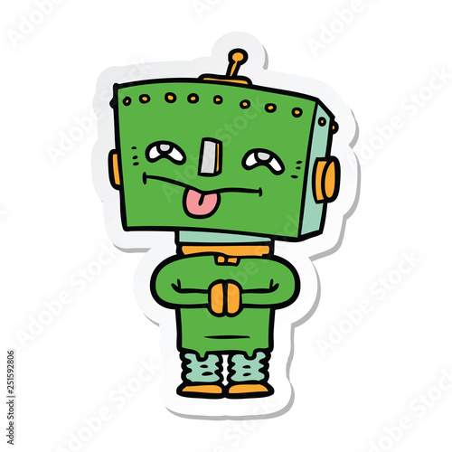 sticker of a cartoon robot