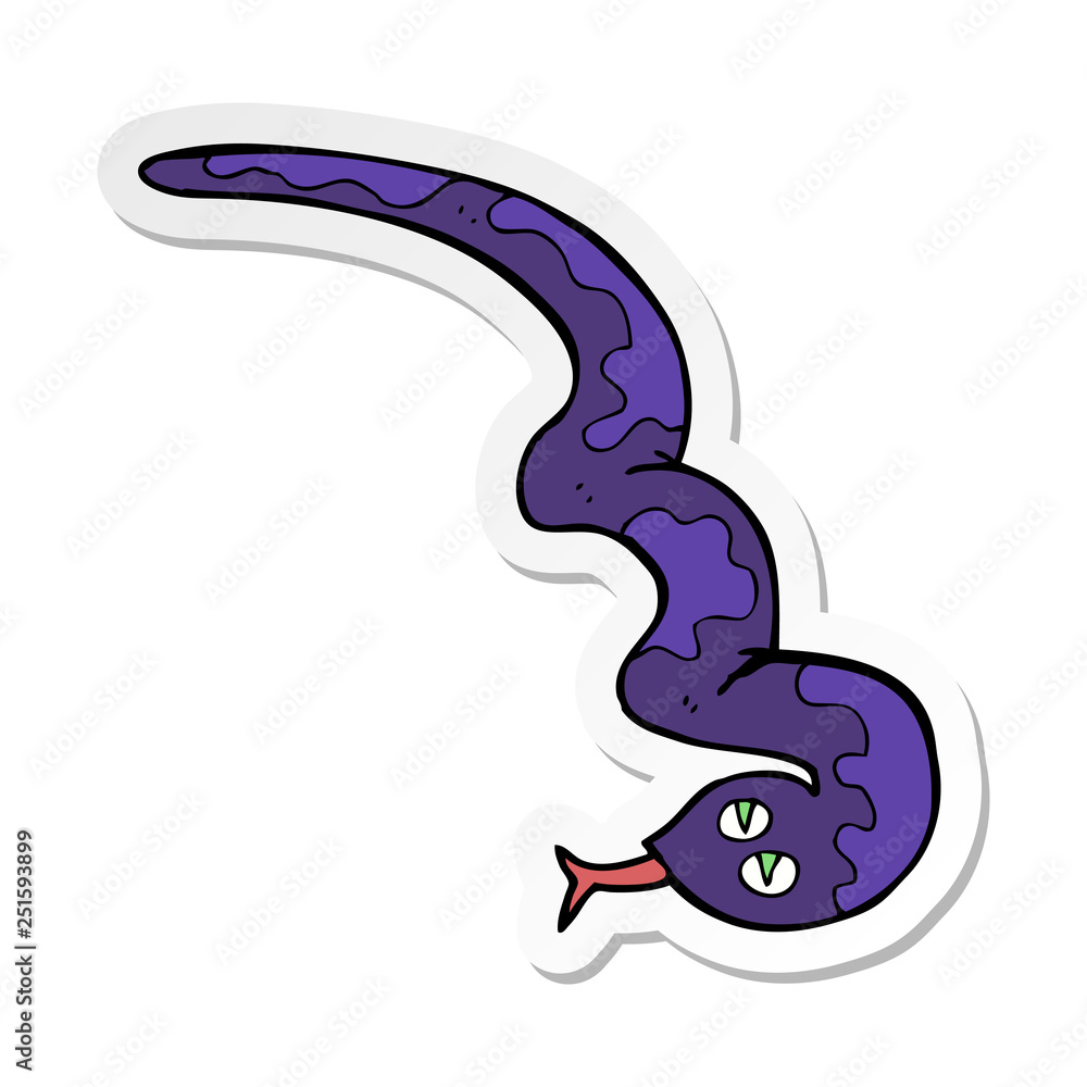 Naklejka premium sticker of a cartoon hissing snake