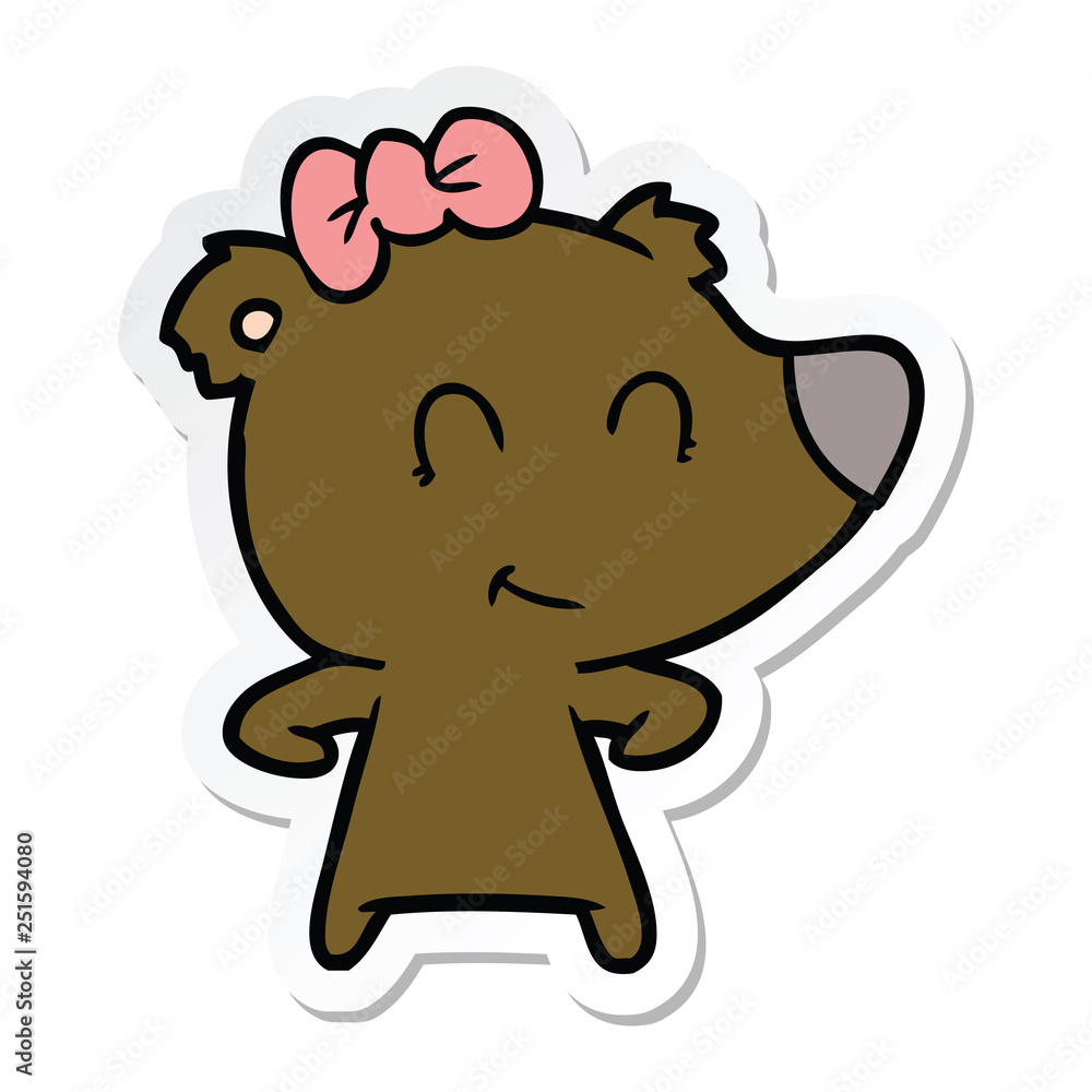 Fototapeta premium sticker of a female bear cartoon