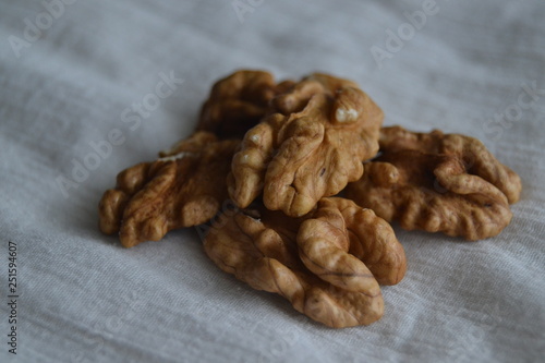 walnuts on a white background