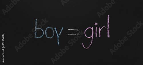 Boy is equal to Girl, chalkboard sketch