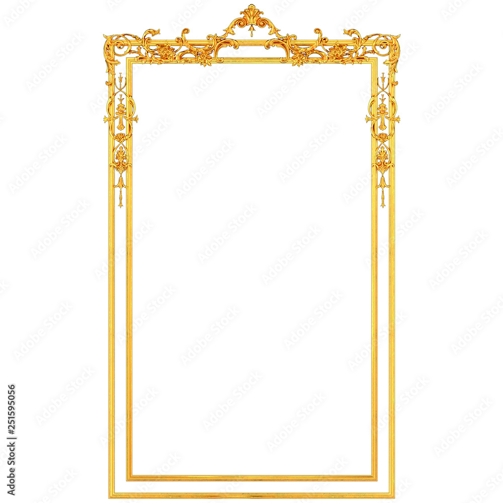 Gilded stucco, collection gold cartouche - obrazy, fototapety, plakaty 