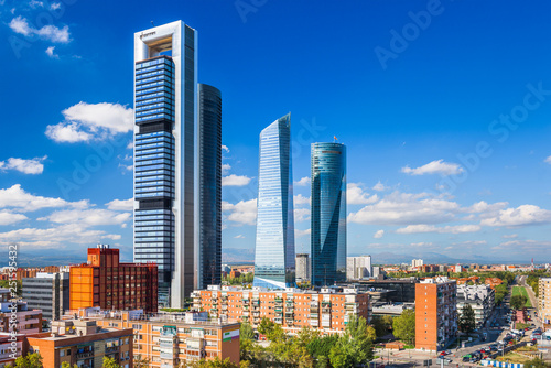 Madrid, Spain financial district skyline. photo
