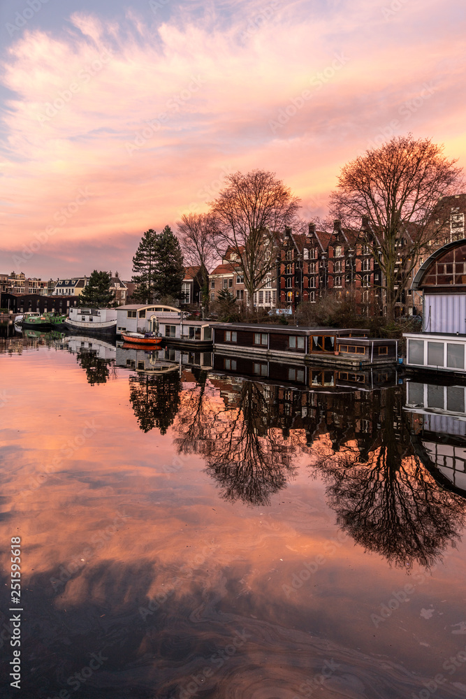 Fototapeta premium Sunset in Amsterdam