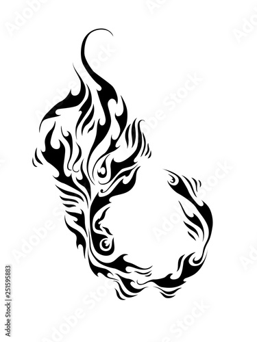 Abstract graphic vector shape. Element of tattoo, logo or pattern design.
