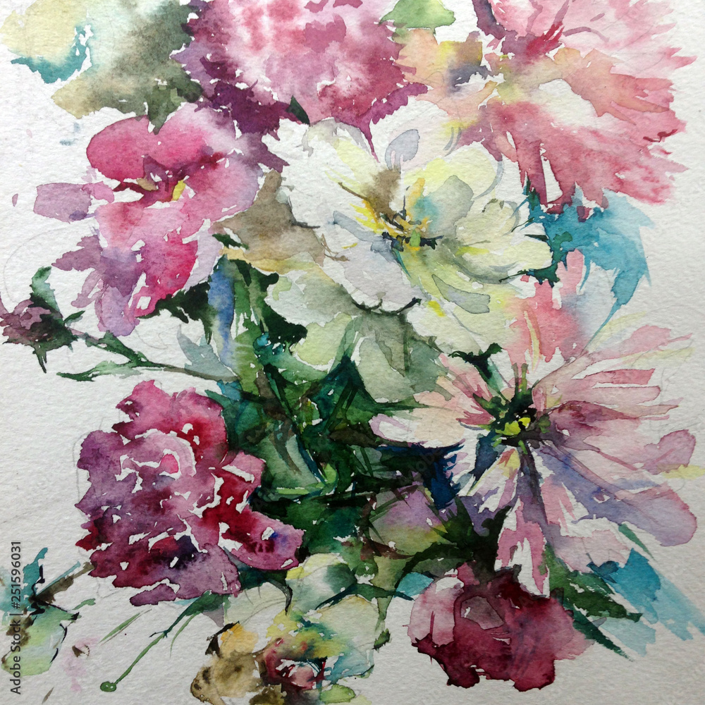 custom made wallpaper toronto digitalAbstract bright colored decorative background . Floral pattern handmade . Beautiful tender romantic spring bouquet of rose flowers , made in the technique of watercolors from nature.