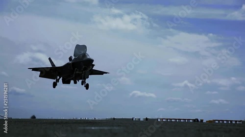F-35 Jet fighter landing on aircraft carrier 1 photo