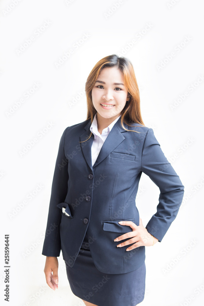 Beautiful businesswoman portrait on white background. Beautiful businesswoman portrait on white background.