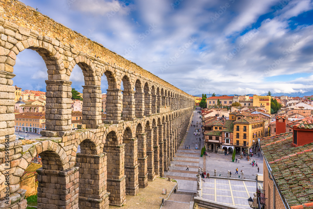 Segovia, Spain at the ancient Roman aqueduct