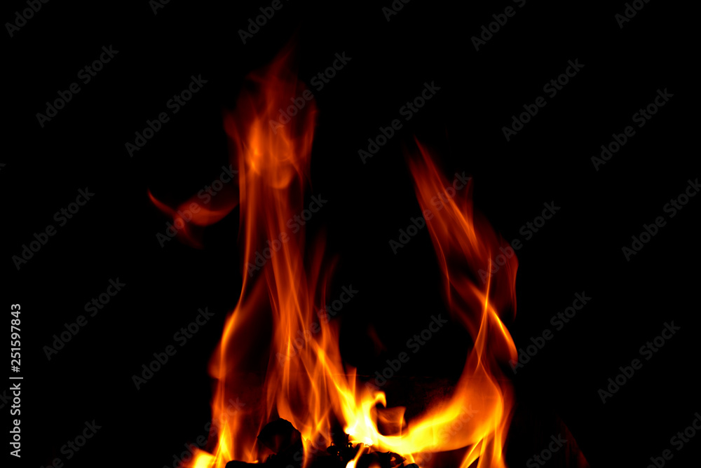 Fire flame isolated on black background Fire flame isolated on black background