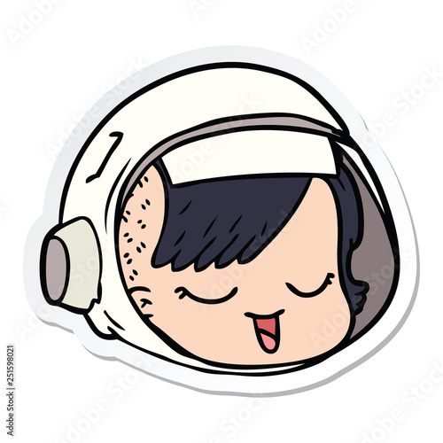 sticker of a cartoon astronaut face