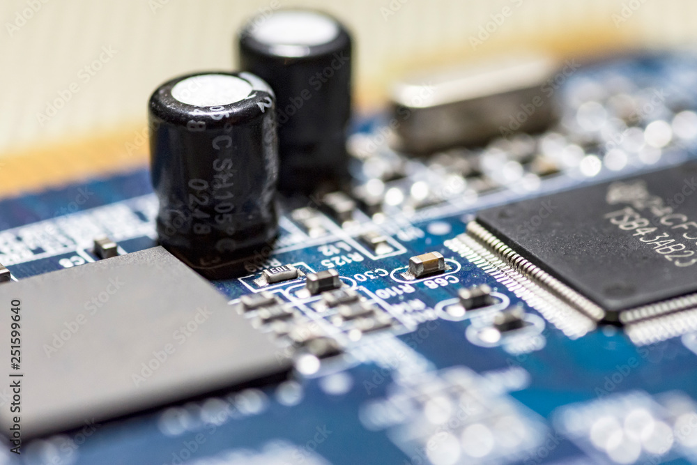 microchips on a board microchips on a board
