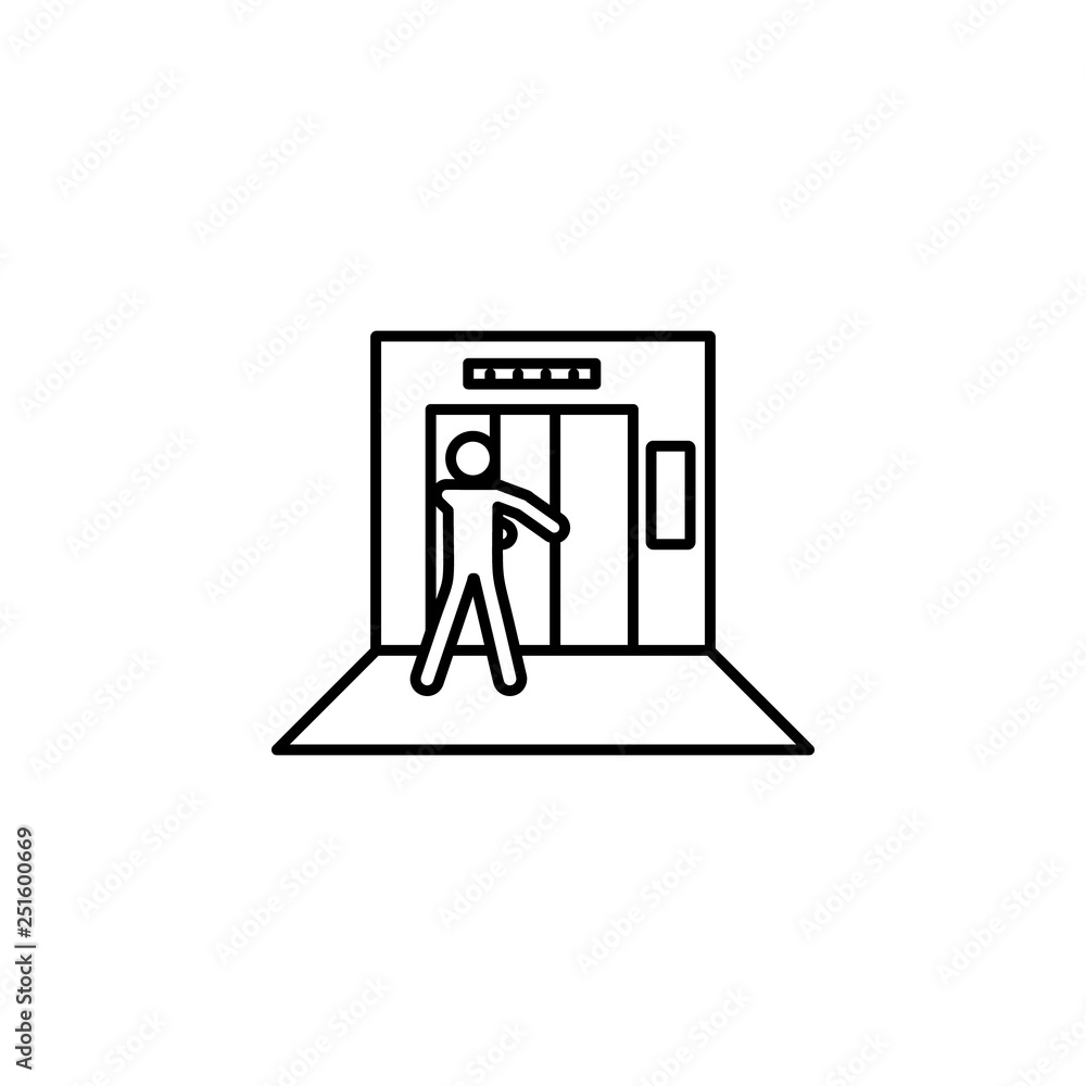 in elevator, open icon. Element of situation in elevator icon. Premium quality graphic design icon. Signs and symbols collection icon