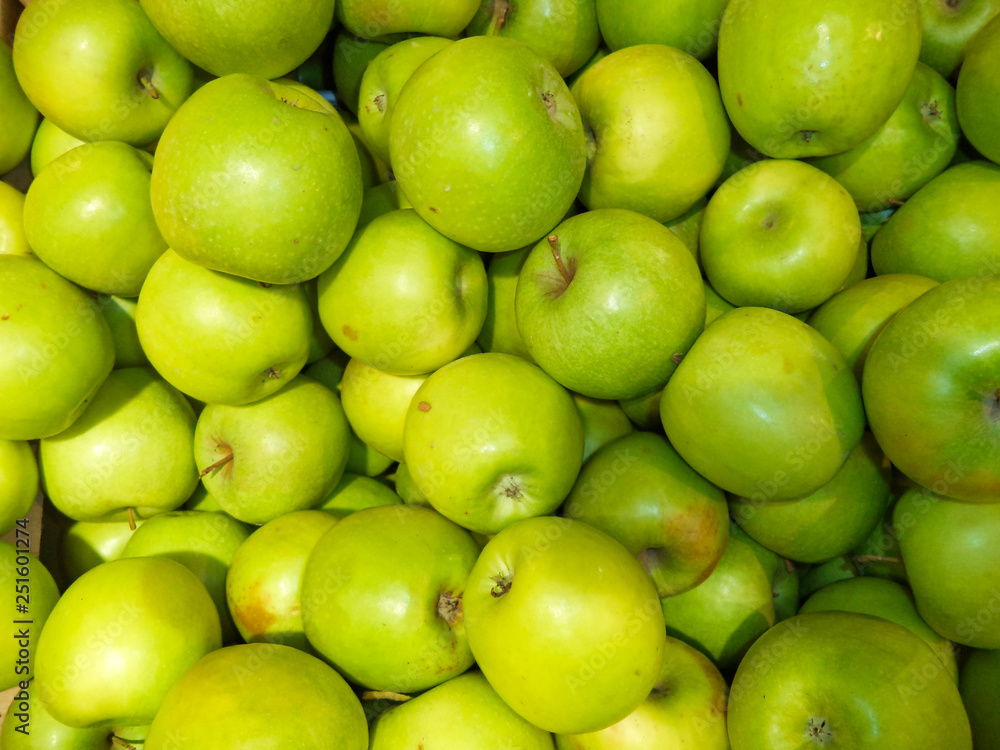 ripe fresh green apples piled up ripe fresh green apples piled up