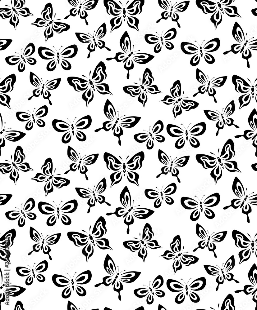 Fototapeta premium Decorative butterfly seamless pattern.