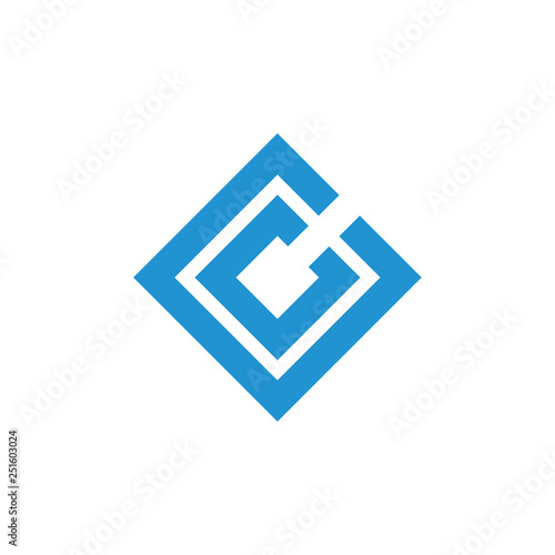 letters cc square geometric logo vector
