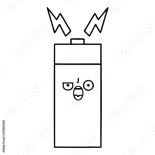 line drawing cartoon battery