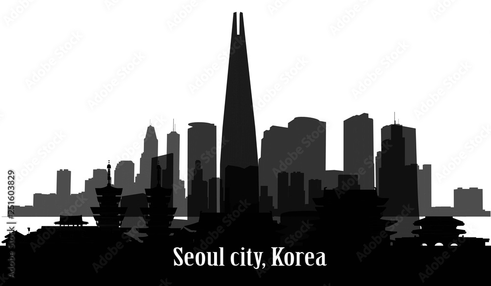 Vector Seoul City, Korea