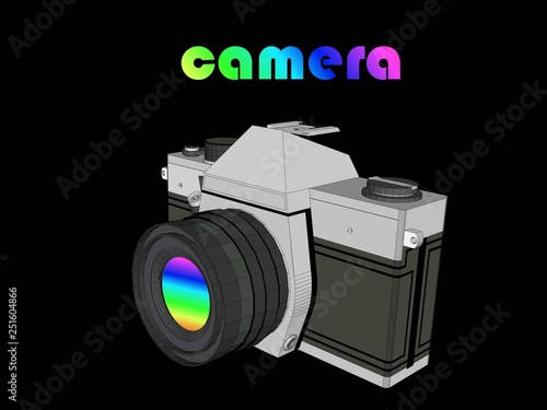 3d camera photo vector