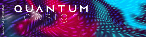 Techno  futuristic twisted dotted neon glowing waves. Big data flow concept. Abstract background vector template