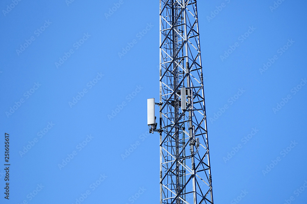 blue sky and phone base station, blue sky and phone base station,