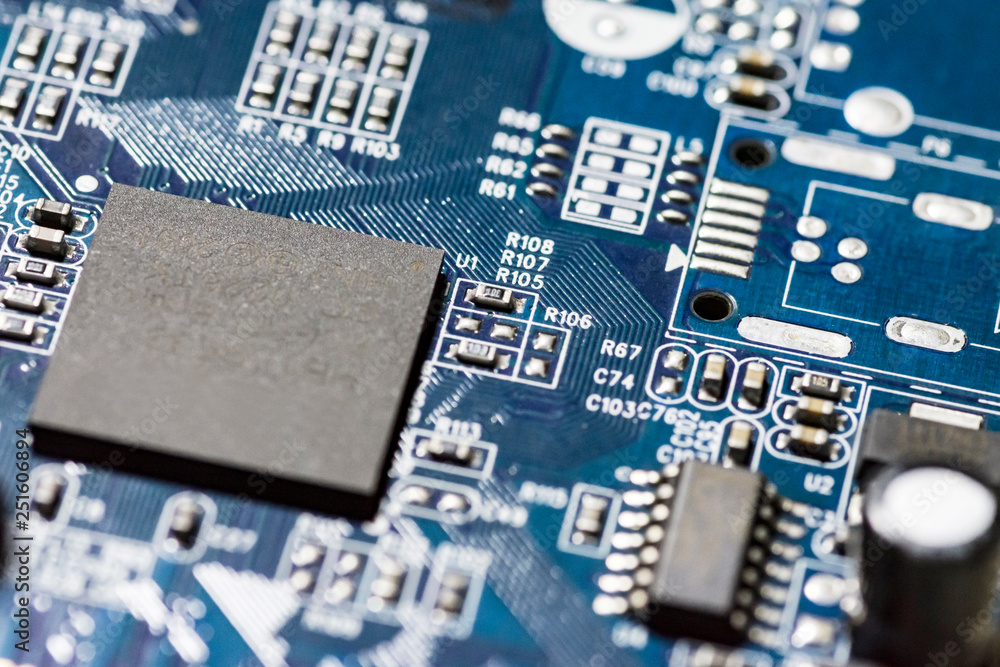 microchips on a board microchips on a board