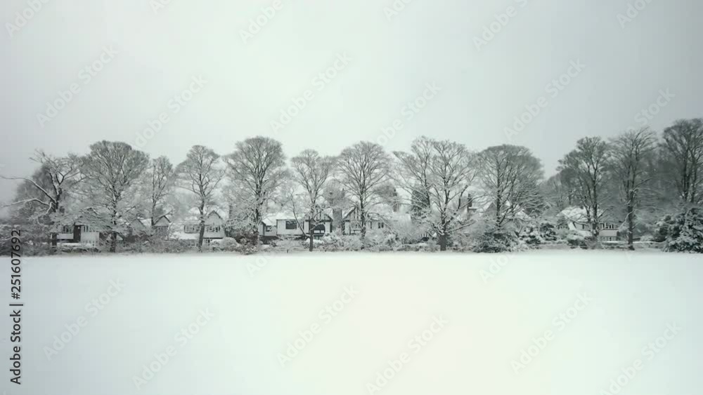 custom made wallpaper toronto digitalSuburban winter scene, snowfall, slow motion