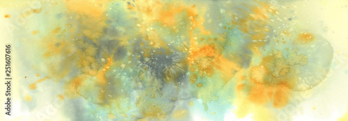 Watercolor salt marble background. Mimosa flower colors