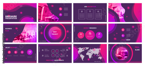 This template is the best as a business presentation, used in marketing and advertising, flyer and banner, the annual report. Elements on a dark grey background