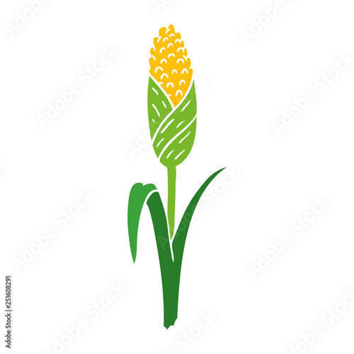 cartoon doodle of fresh corn on the cob