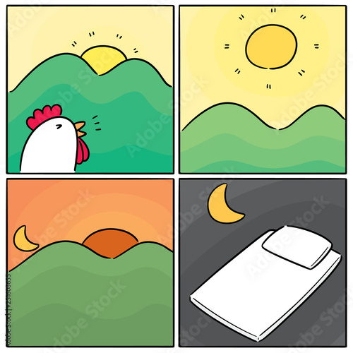 vector set of time of the day