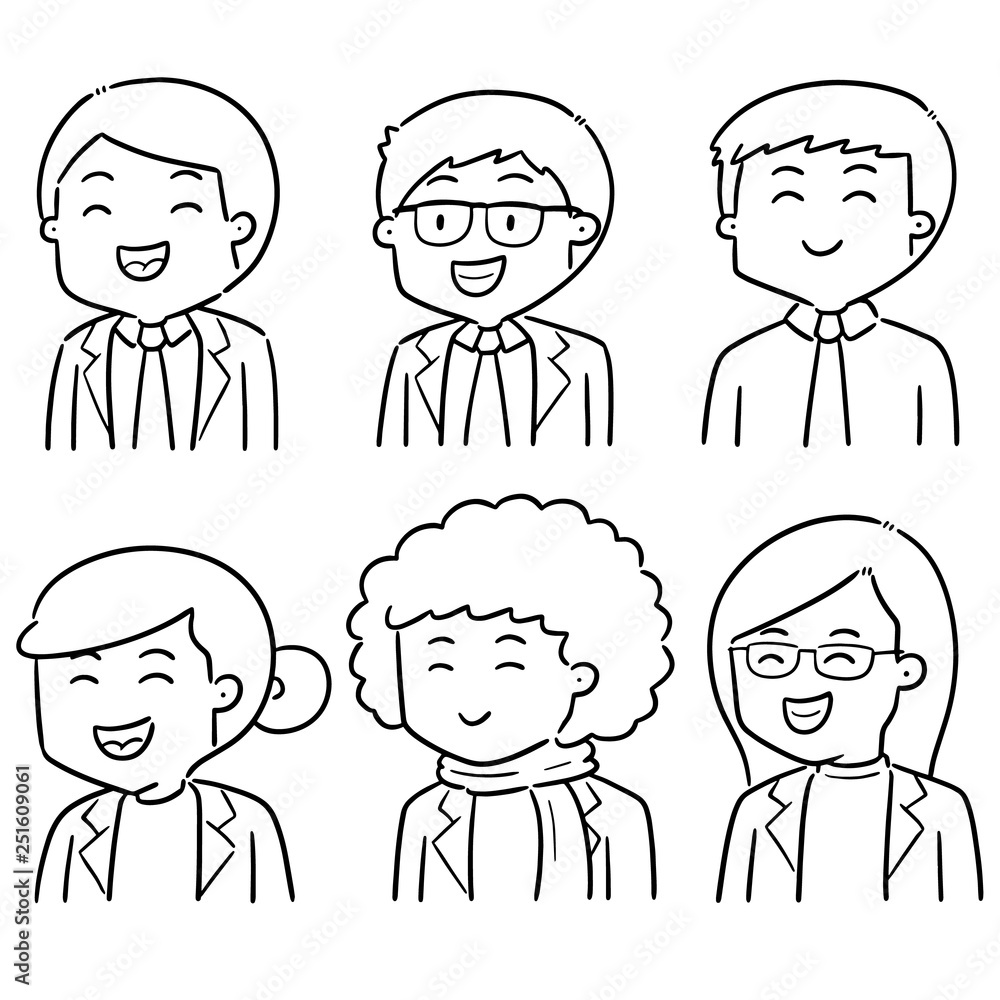 vector set of people