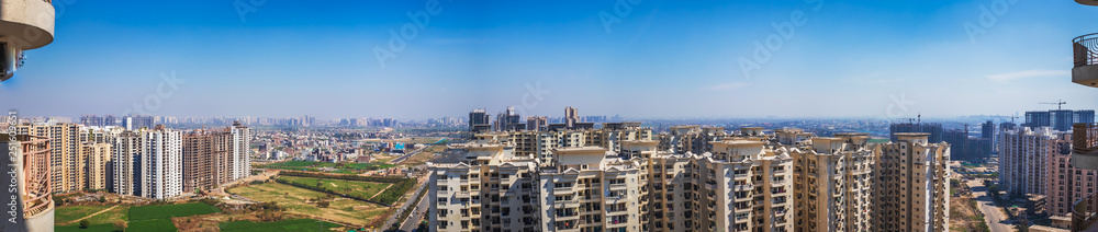 panorama Highrise buildings in Greater Noida, Uttar Pradesh, India