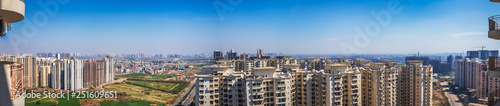 panorama Highrise buildings in Greater Noida, Uttar Pradesh, India © Peppygraphics