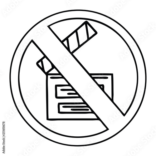 line drawing cartoon no directors sign