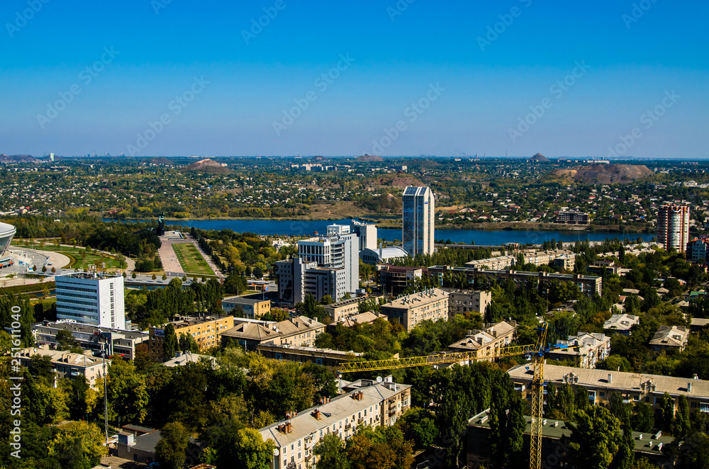 Fototapeta premium Donetsk city landscapes city views from above