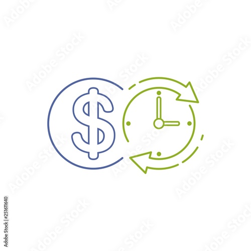 Fast financial income. Quick earnings. Vector linear icon.