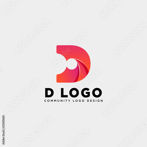 letter d community human logo template vector illustration icon element isolated