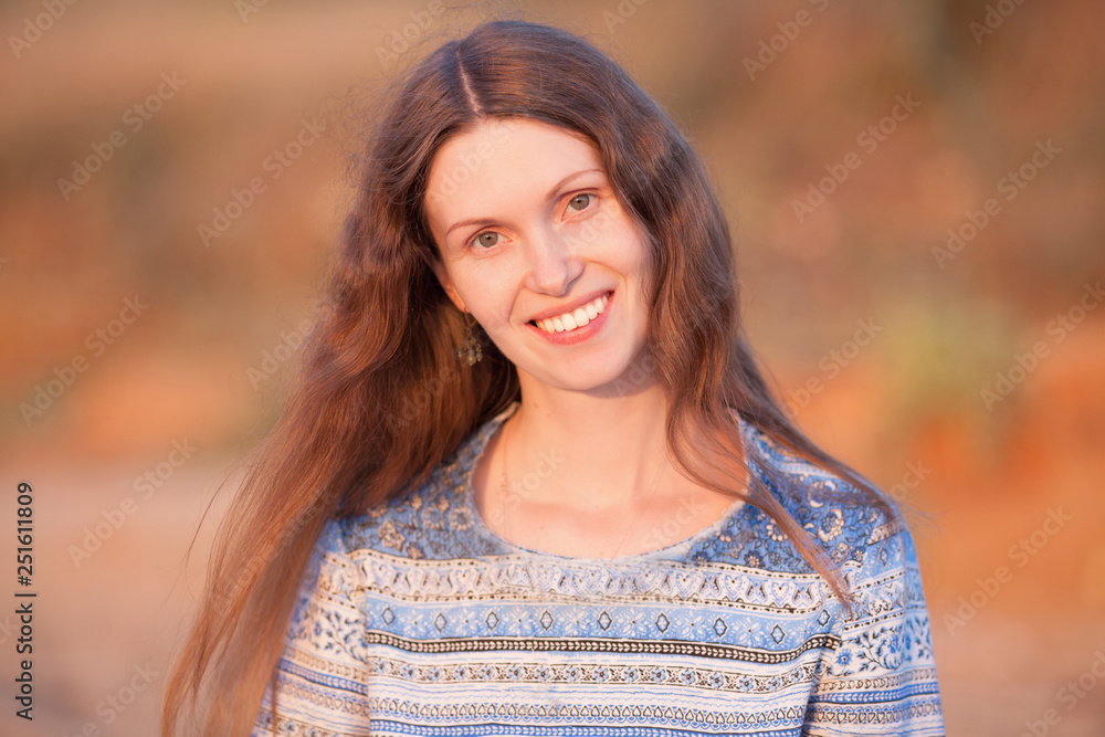 beautiful girl smiling portrait in nature beautiful girl smiling portrait in nature