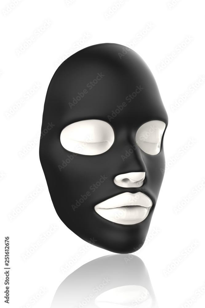 sheet mask on white background 3D Render sheet mask on white background 3D Render