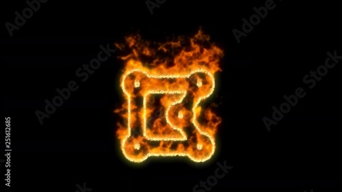 Wallpaper Mural draw polygon symbol inflames. Then disappears. In - Out loop. Alpha channel Premultiplied - Matted with color black Torontodigital.ca